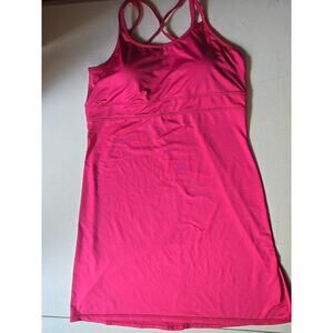 Gaiam Activewear Dress Size L‎ Large Hot Pink Strappy Shelf Bra Workout Yoga